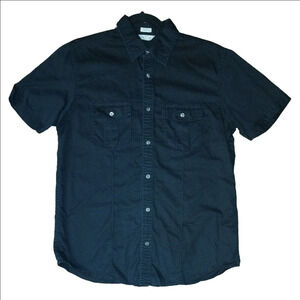 Calvin Klein Black Casual Button Down Shirt Lightweight Cotton